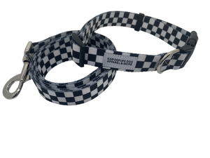 Checkered Pattern Collar & Leash Set